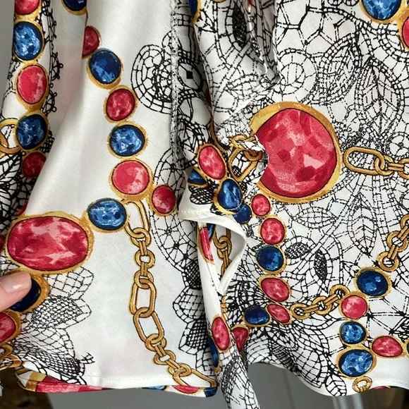 Printed Satin Blouse - Picture 3 of 6